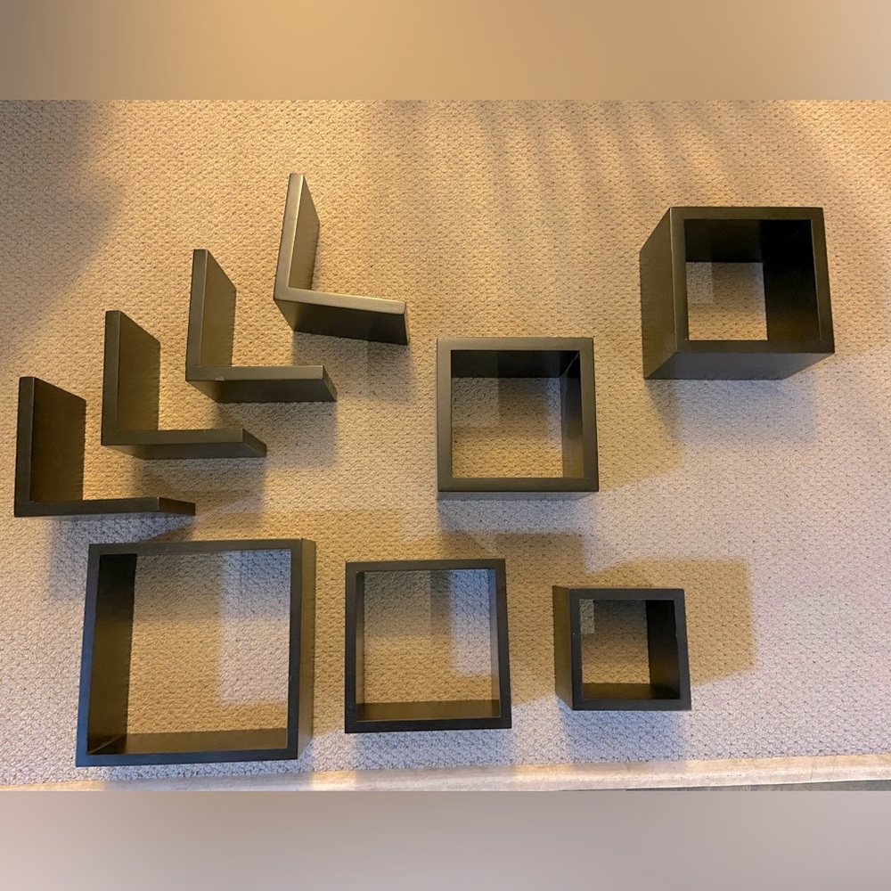 9 Piece Floating shelves - Black